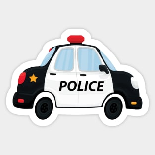 Cute Police Car Design Sticker